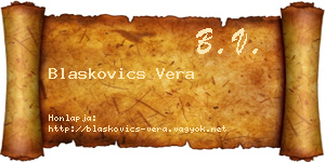 Blaskovics Vera névjegykártya