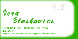 vera blaskovics business card